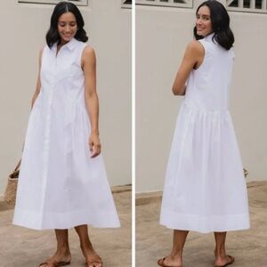 MAYE White Cotton Corrine Dress Size L